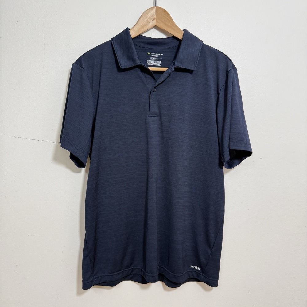 Tek Gear Men's Size Medium Dry Tek Blue Polo Shirt‎